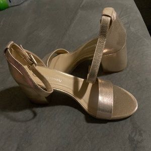 Gold chunky heels